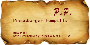 Pressburger Pompilla névjegykártya